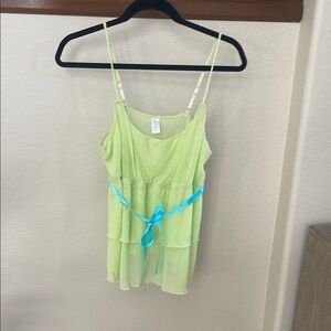 Vintage Baby Doll Green Sheer Slip Green